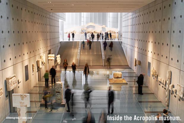 Inside of the Acropolis Museum in Athens Greece