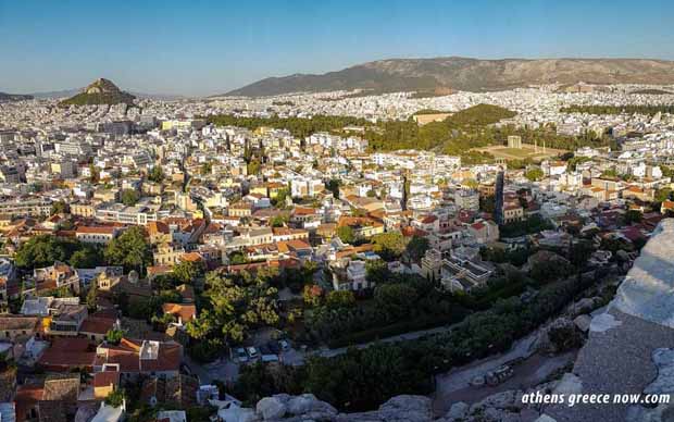 View of Lycabettus in Athens Greece