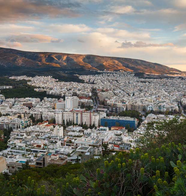Athens Greece City sundown