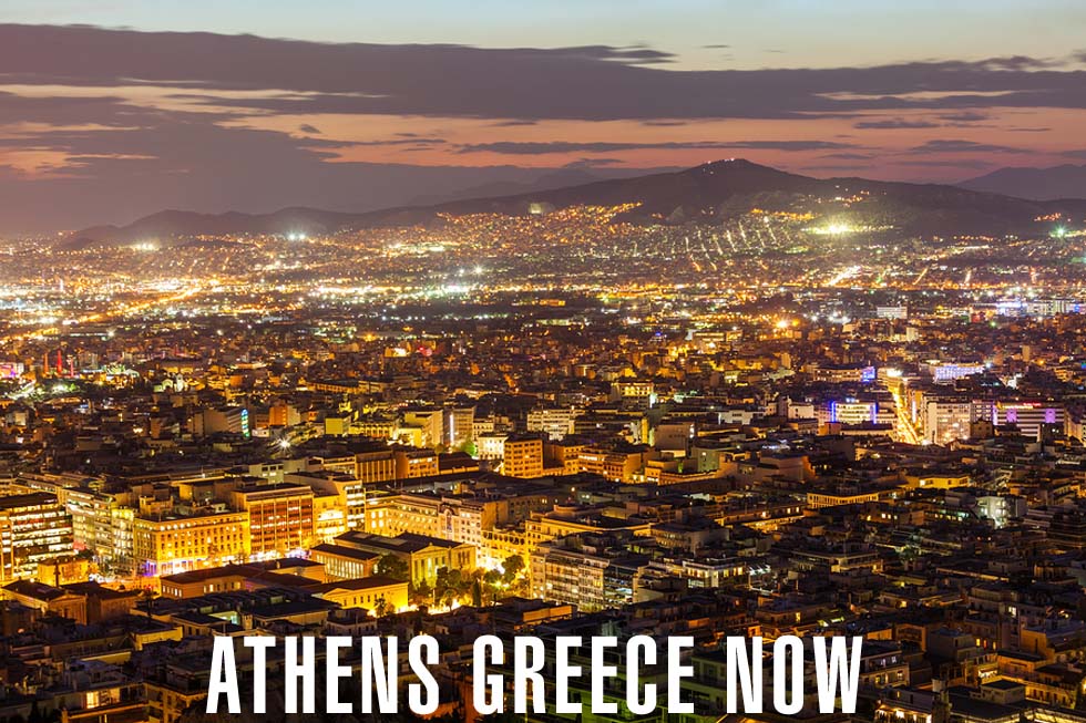 Evening Skyline in Athens Greece