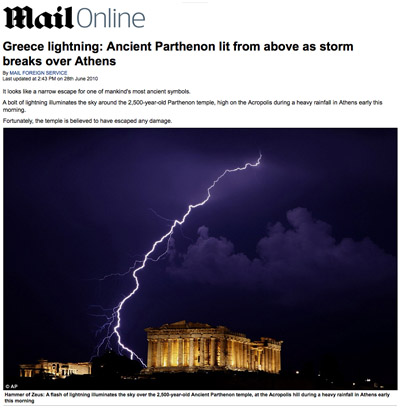 Athens Greece Lightning 