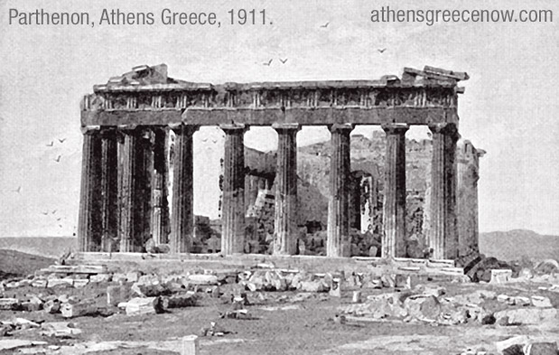 Parthenon Athens Greece Circa 1911