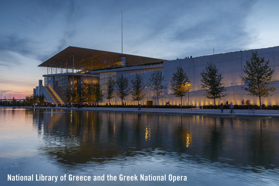 National Library of Greece and the Greek National Opera in Athens Greece