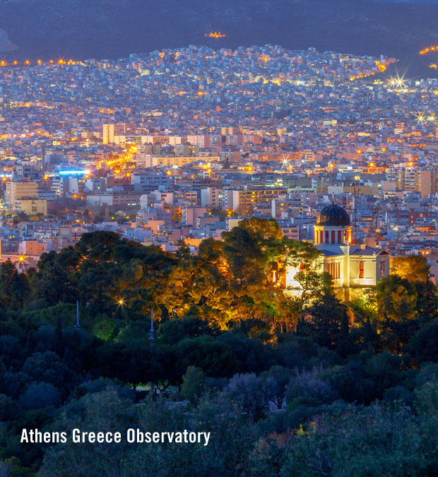 Athens Greece Observatory at night