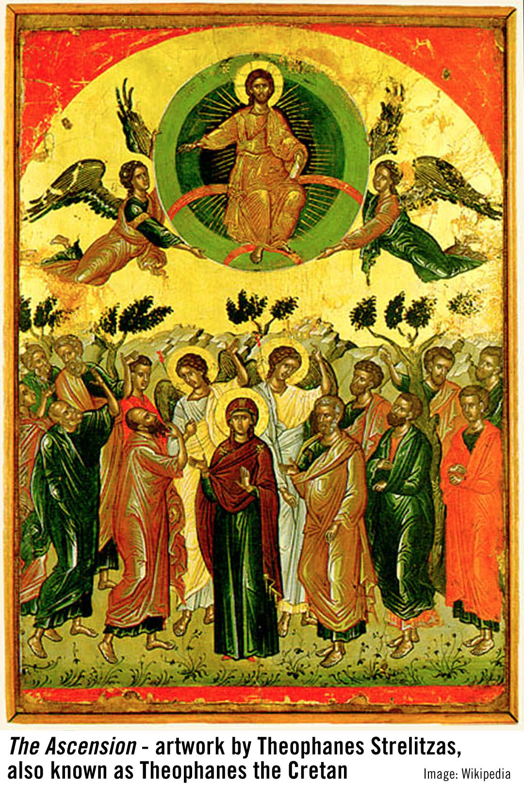 Theophanes Strelitzas, also known as Theophanes the Cretan - painting of the artowkr THE ASCENSION