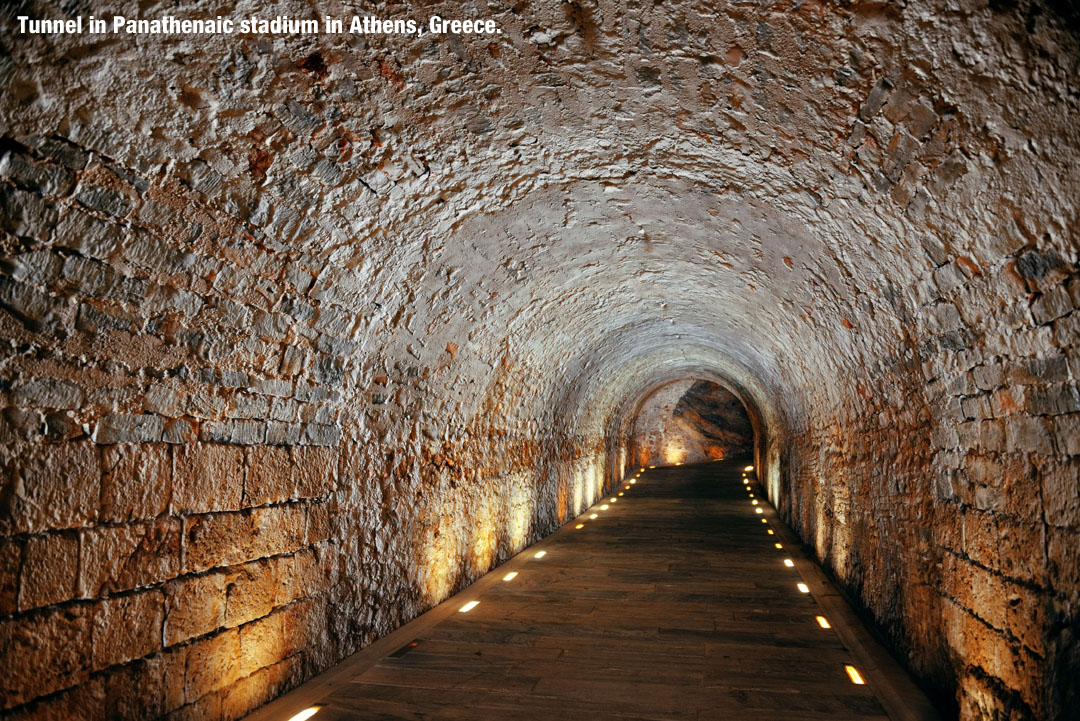 Tunnel in Panathenaic stadium in Athens, Greece.
