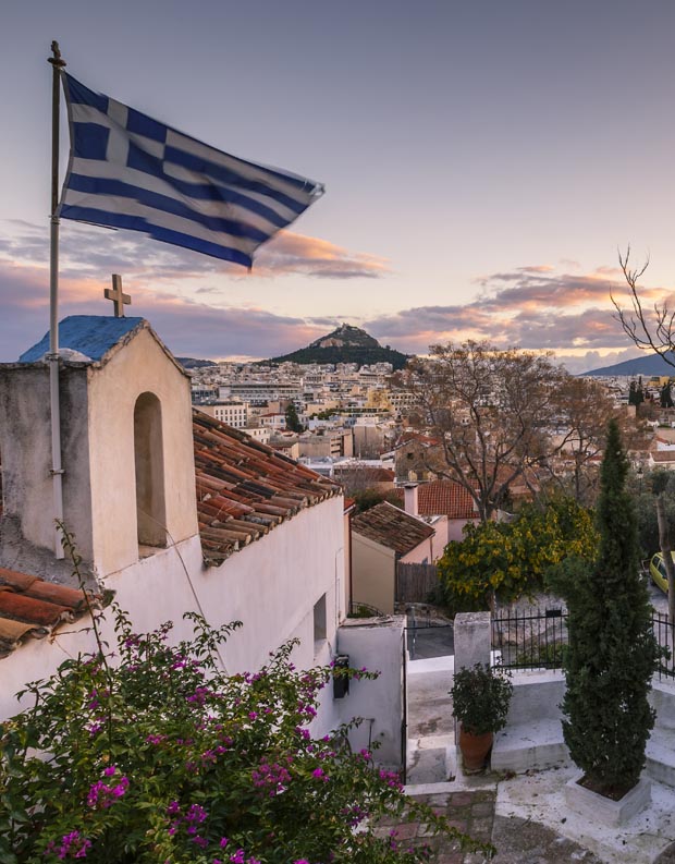 Sunset forming around Lycabettus