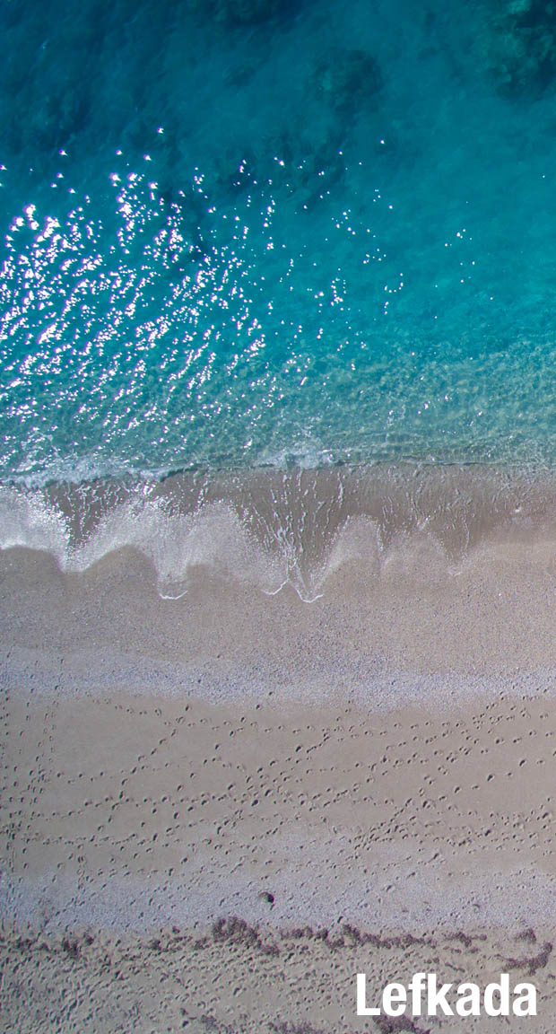Lefkada beach Waves from Drone