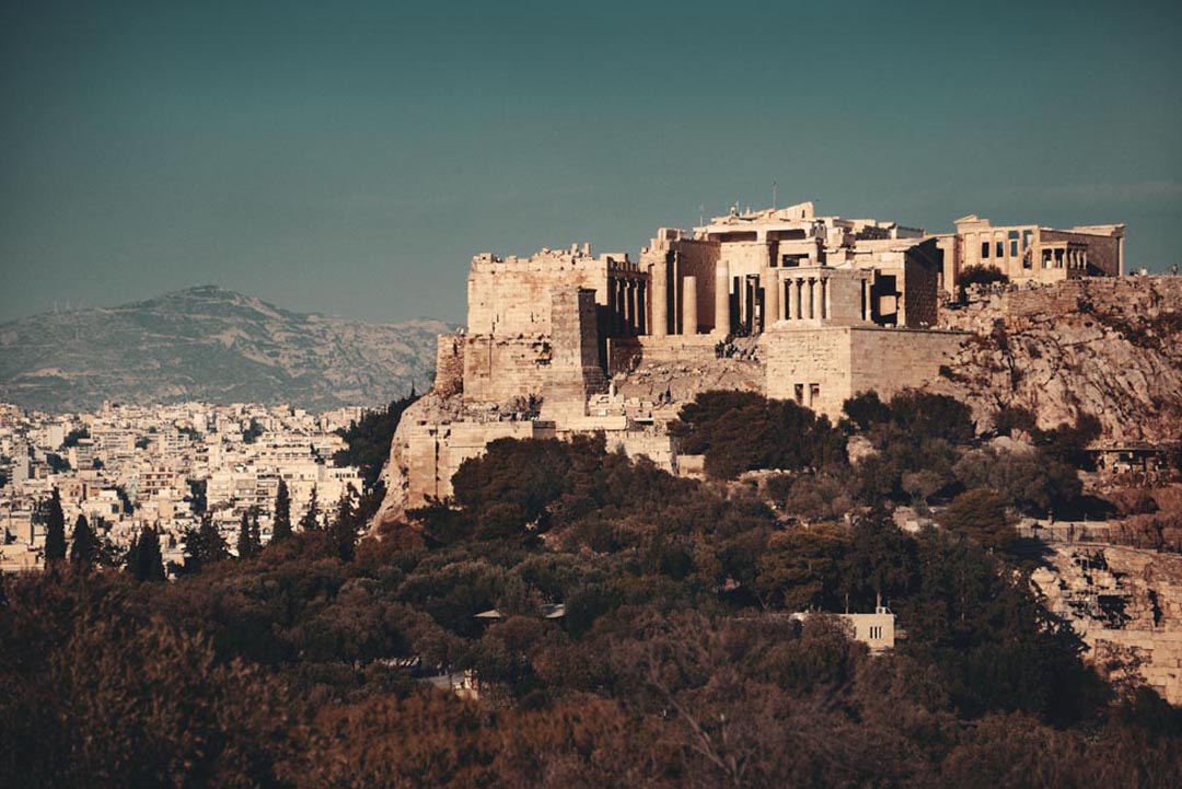 Acropolis over Athens Greece