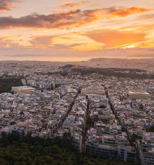 Athens viewed from Lycabettus at sunset
