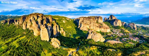 Panorama of the Meteora Mountains