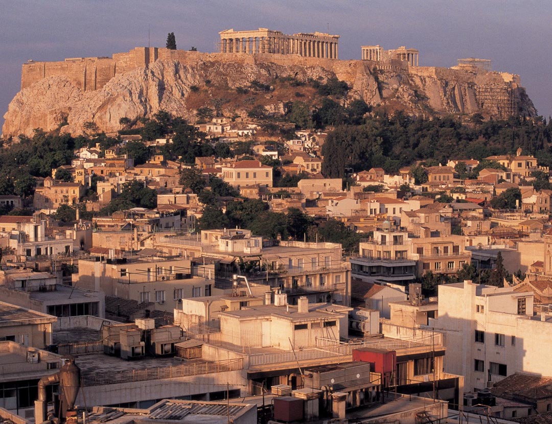 The Acropolis in Athens under the sun