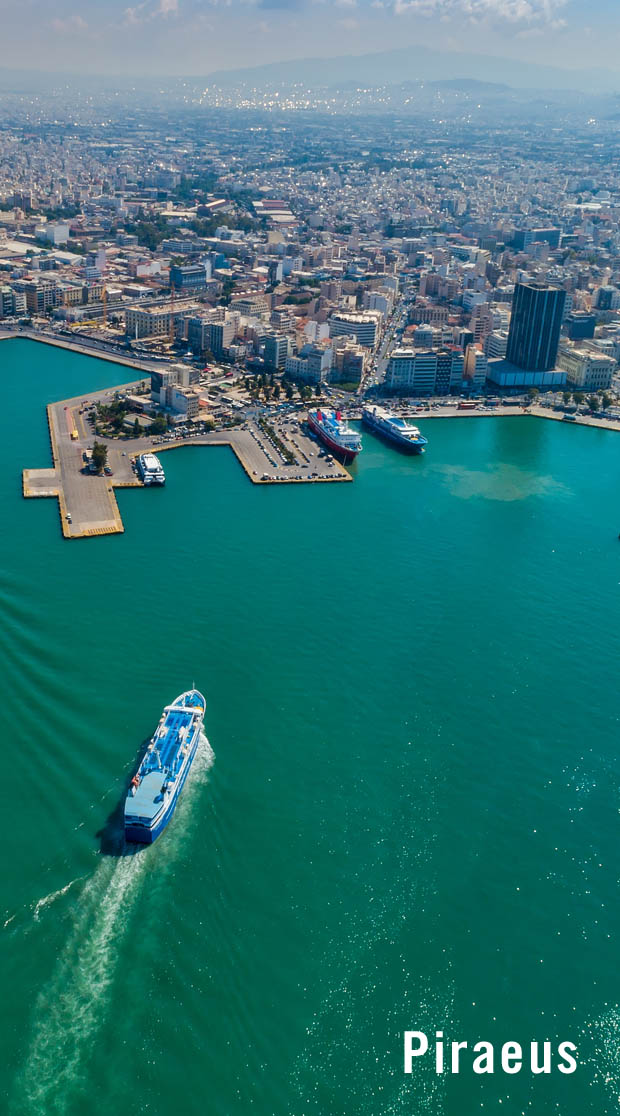 Cruise ship coming into Piraeus