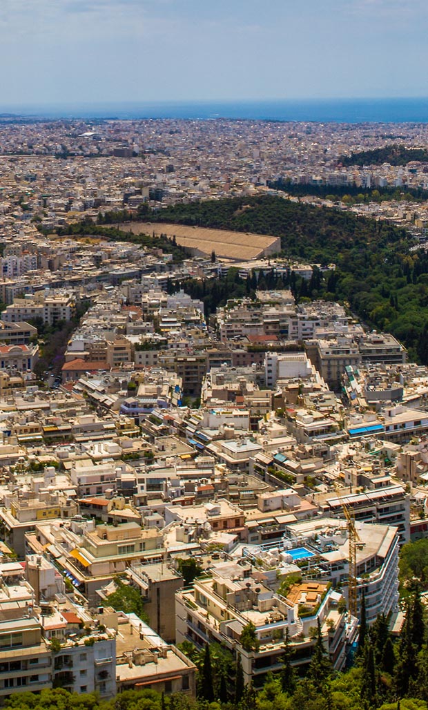 Olympic Panathenaic Stadium and Athens Panorama