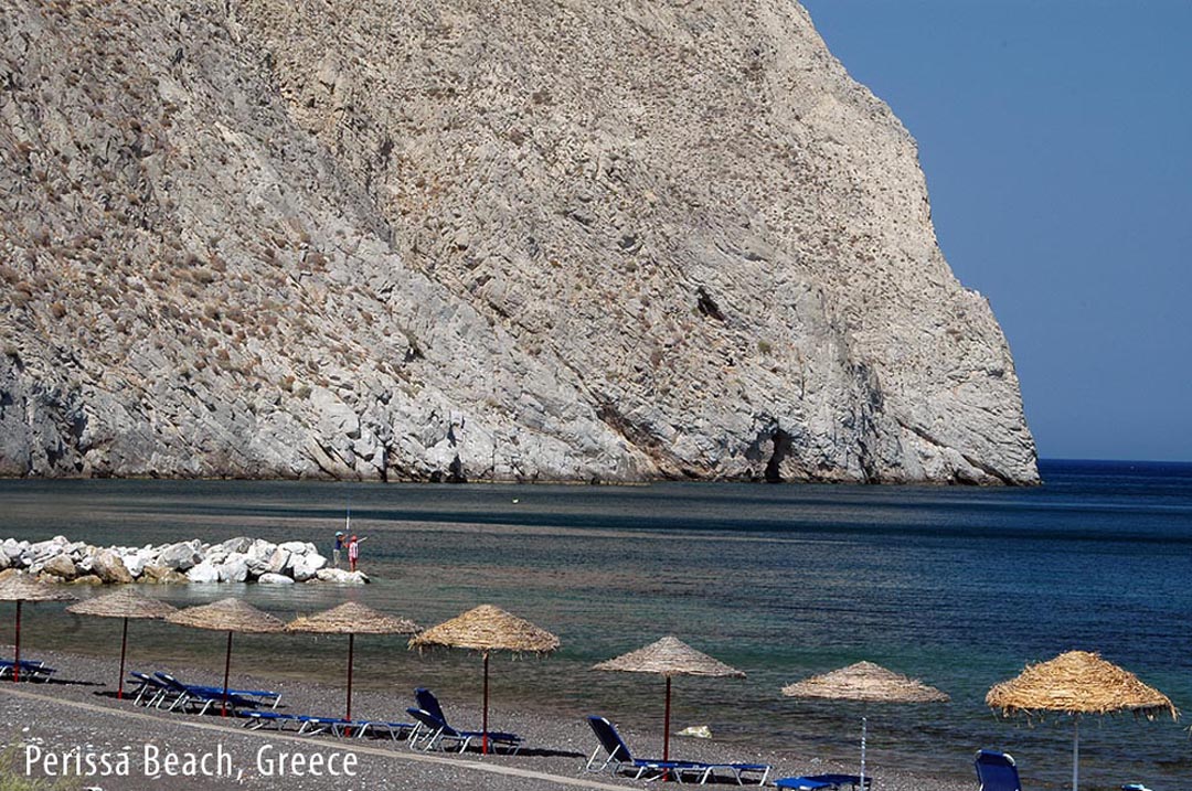 Perissa Beach Santorini Greece