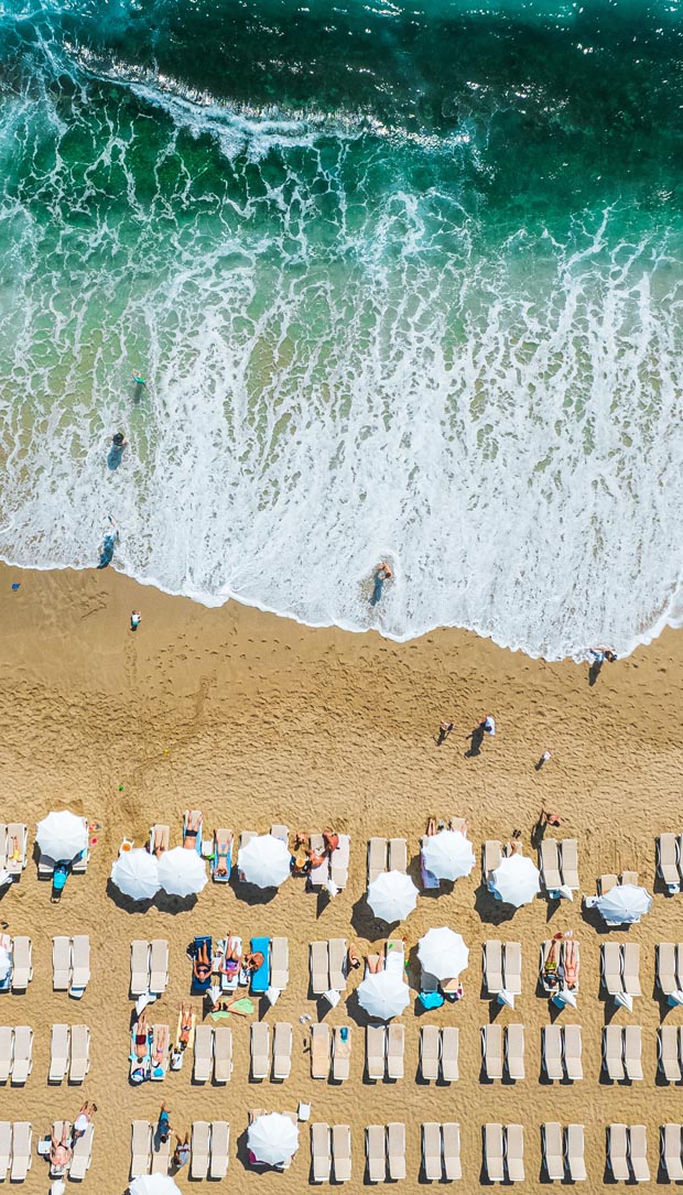 Beach from overhead drone