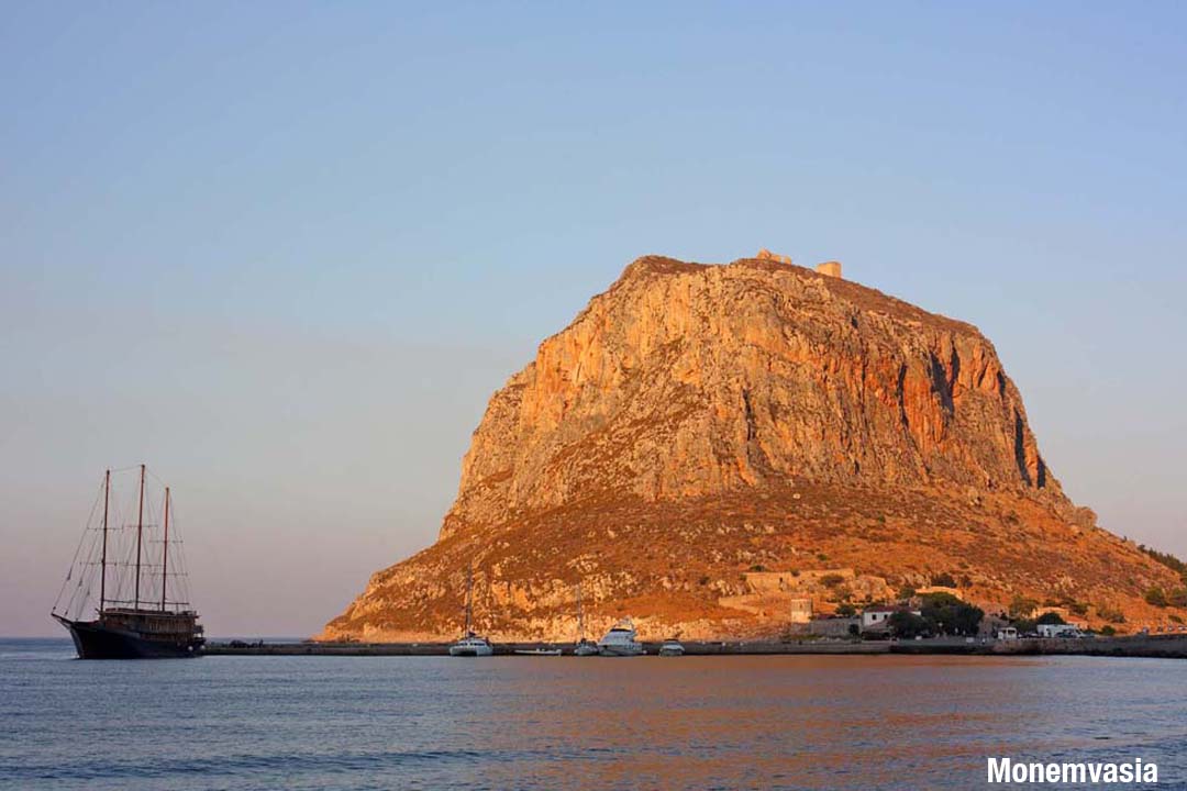 The island rock of Monemvasia