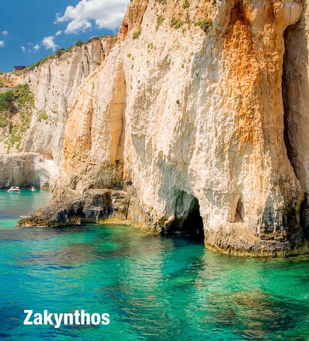 Zakynthos Blue Caves along the coast