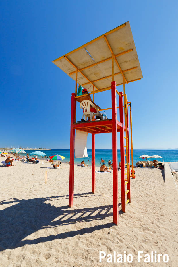 Lifeguard at Palaio Faliro beach by Athens Greece