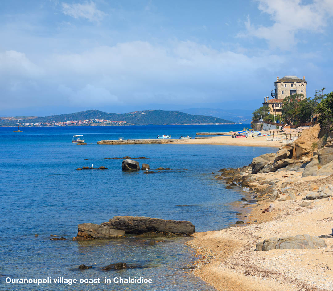 The Ouranoupoli beach  in Chalcidice