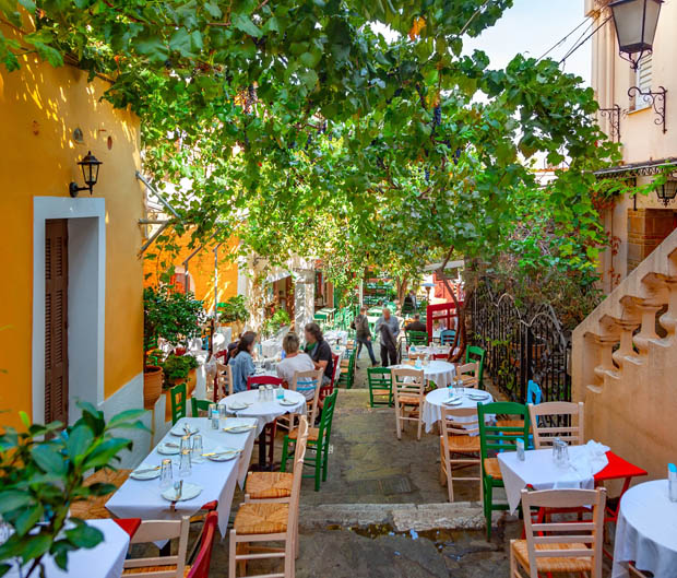 Outdoor summer Taverna in Greece