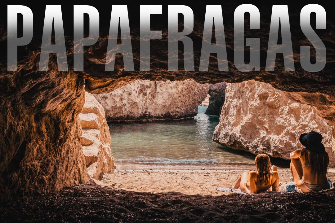 Papafragas beach cave on island of Milos