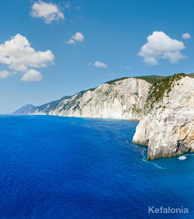 White cliffs Kefalonia island