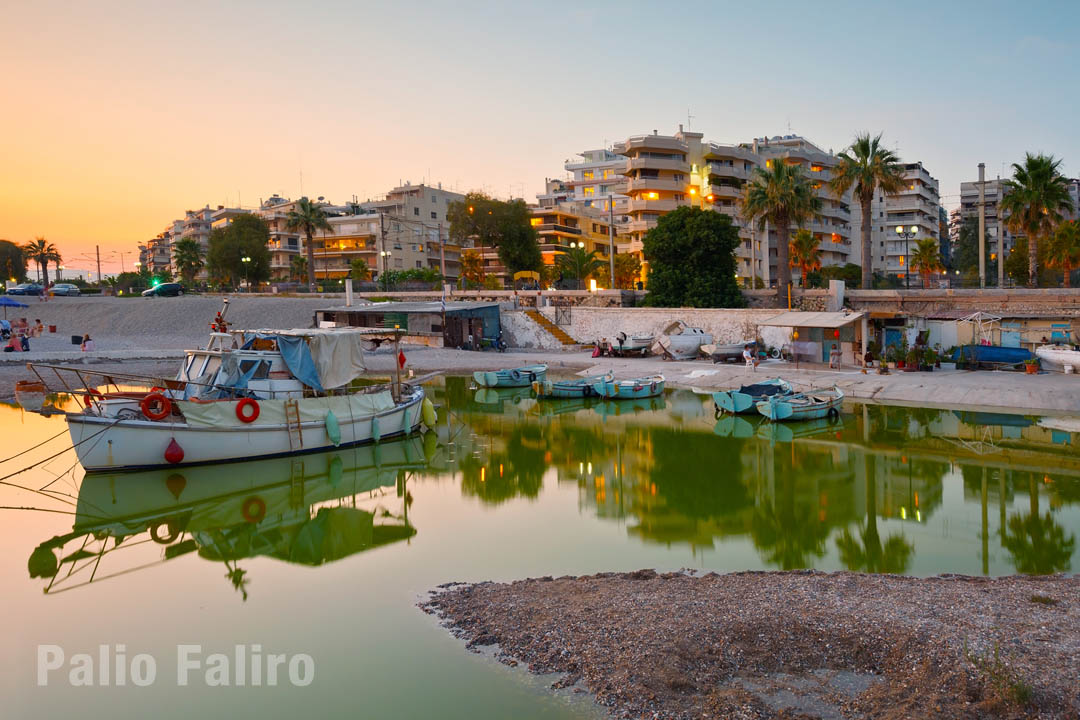 Palio Faliro at sunset at Athens