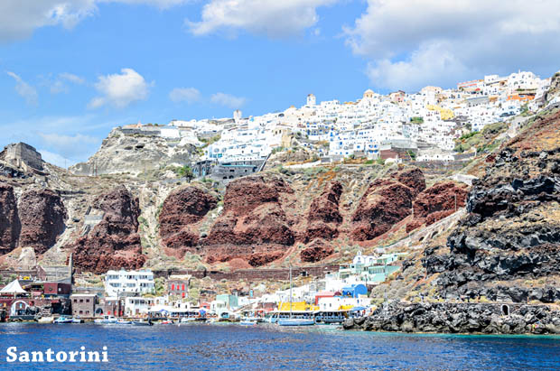 Santorini seen from the water