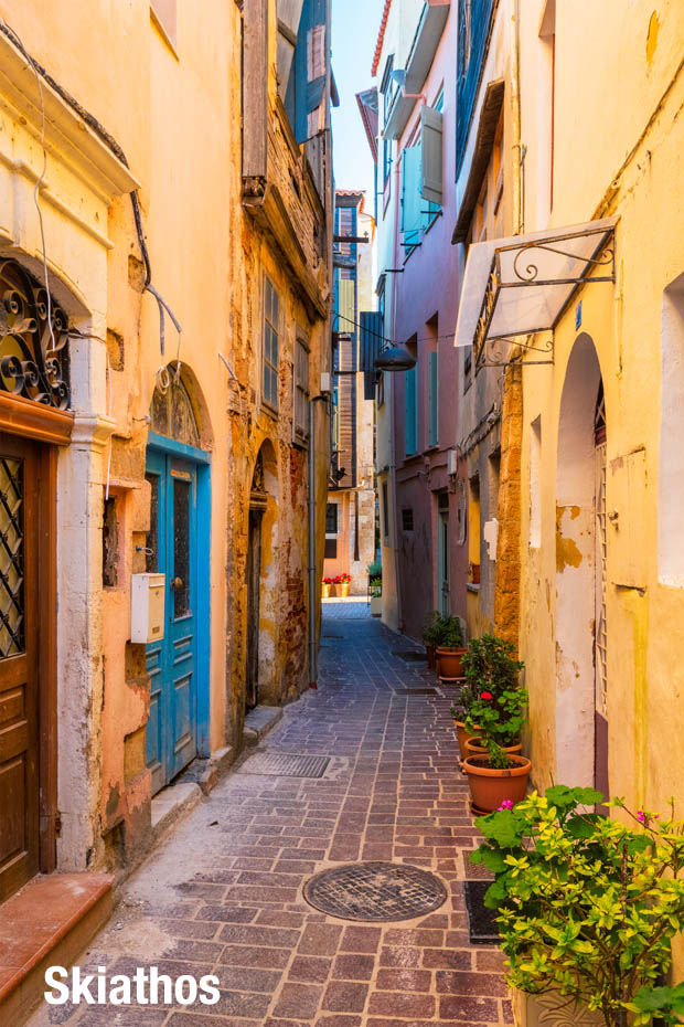 Skiathos narrow street