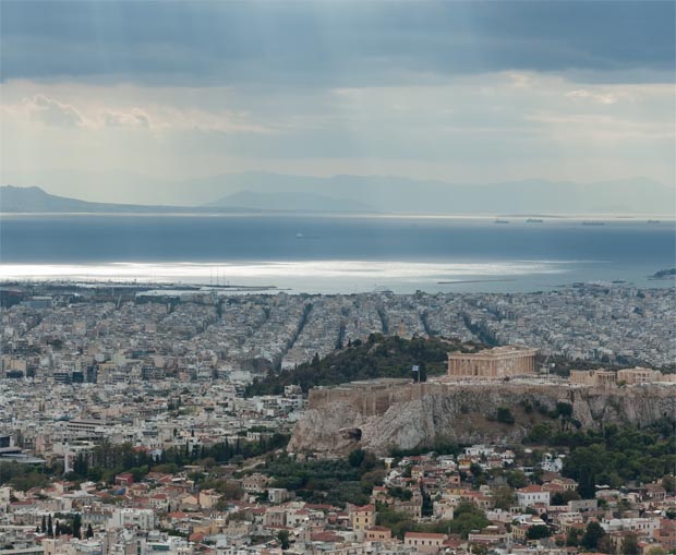 Under overcast skies in Athens