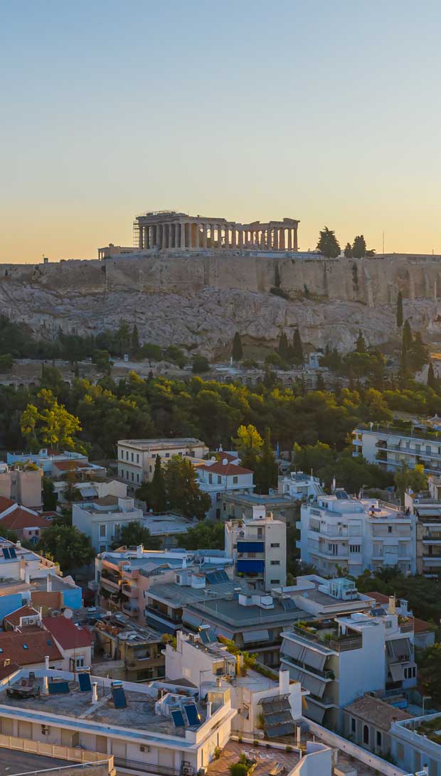 Acropolis in silouhette - click imge to enlarge and expand