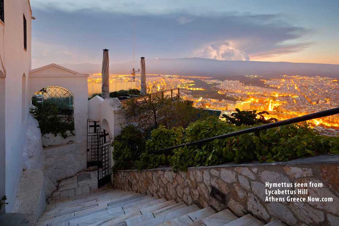 Hymettus Mountain seen from Lycabettus