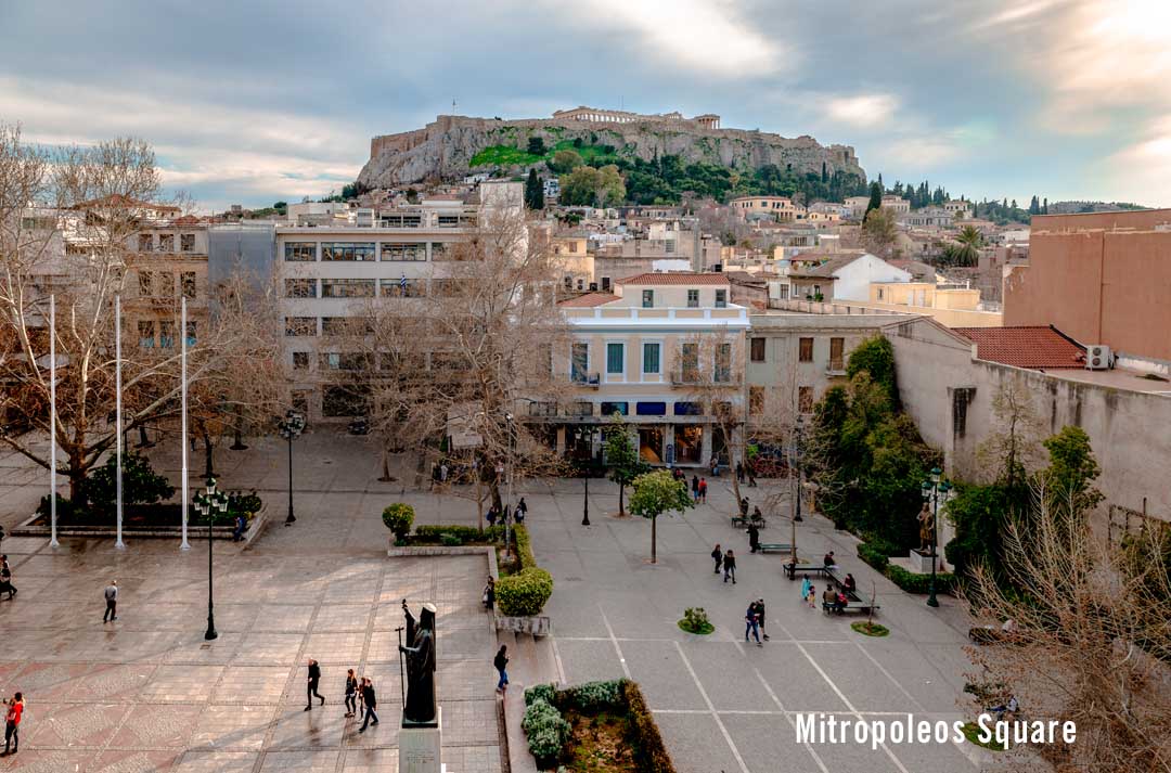 Mitropoleos Square in Athens Greece