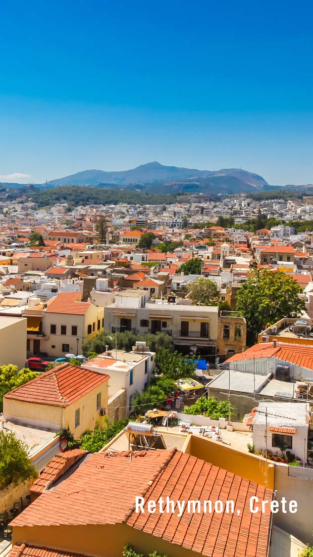 Rethimno aka Rethymnon rooftops on the island of Crete