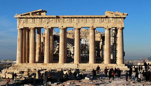 The front of the Parthenon