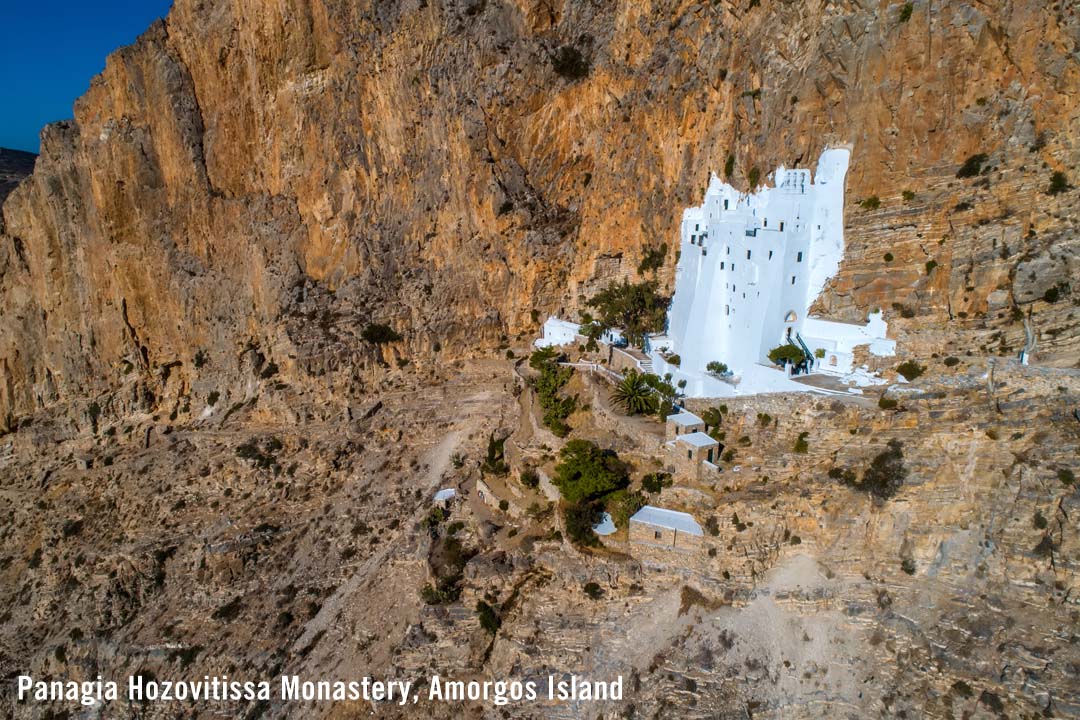 The mountainside Panagia Monastery on Amorgos Island