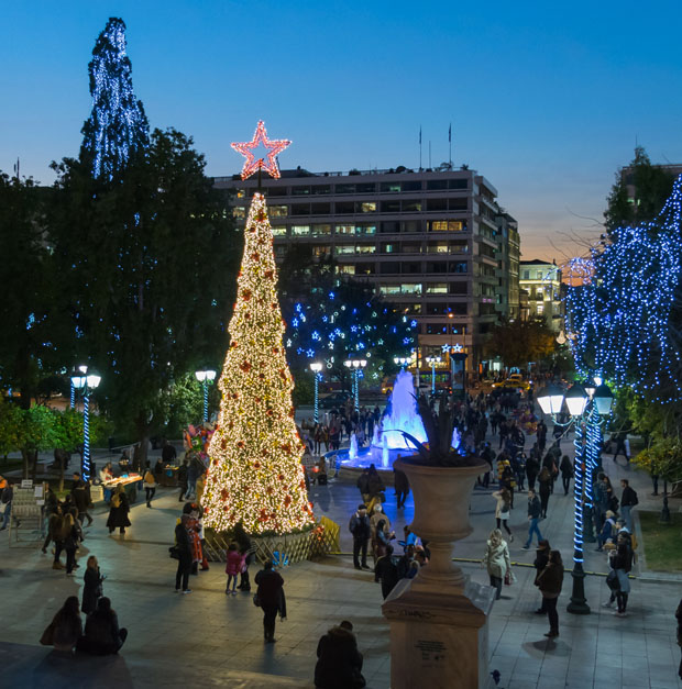 Christmas lights at Syntagma Square