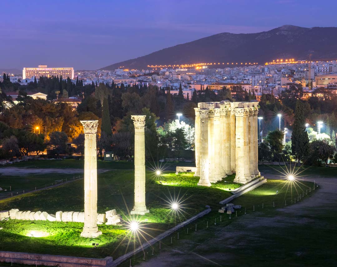 Athens Greece at dusk Athens Greece at dusk