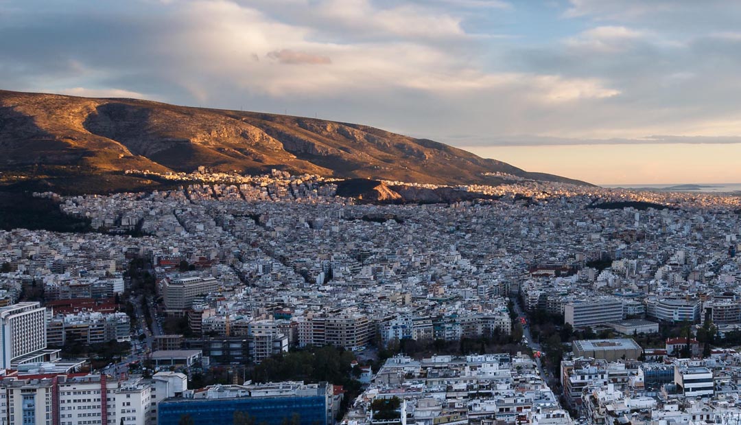 Ymittos sundown in Athens Greece