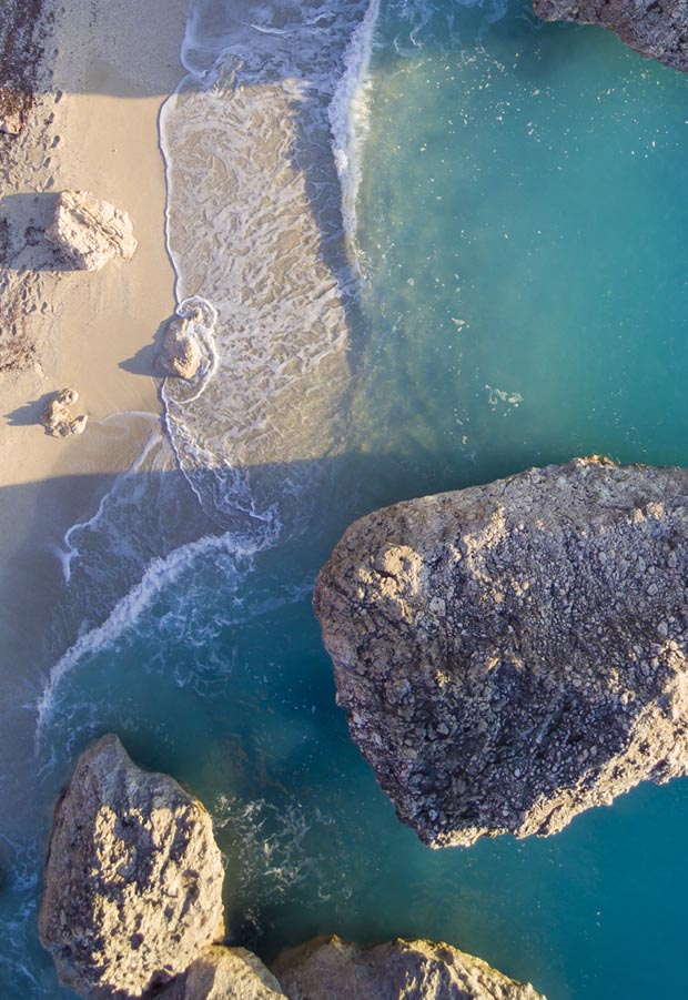Drone view over Kalamitsi Beach, Lefkada