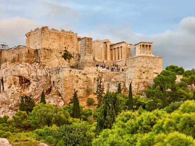 Enlarged - side walls of Acropolis Athens Greece