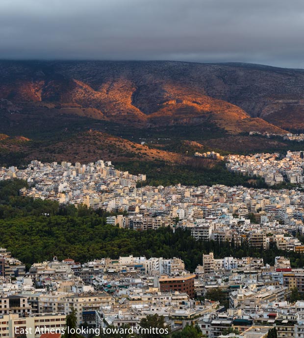 East Athens Viewpoint toward Ymittos from Lycabettus