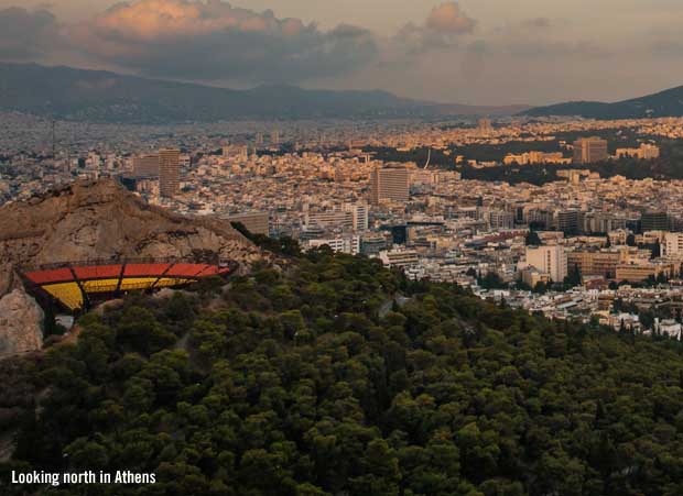 Looking northward in Athens from Lycabettus
