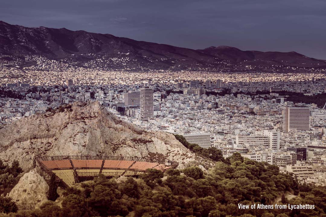 Night view of Athens from Lycabettus