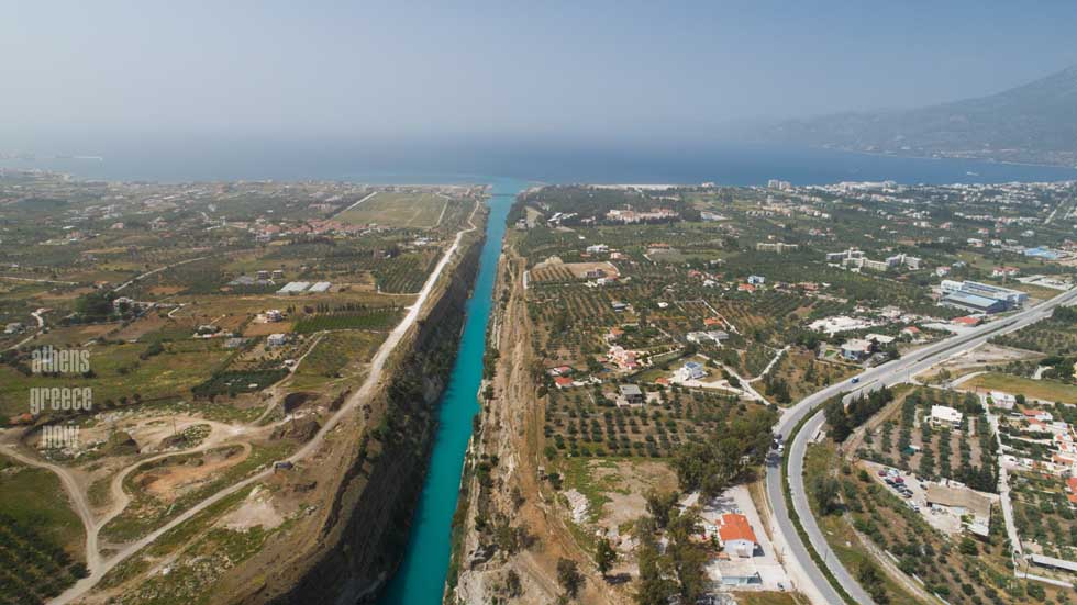 Skyview over the Corinth Canal