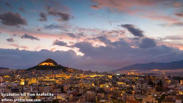 Lycabettus hill from Anafiotika