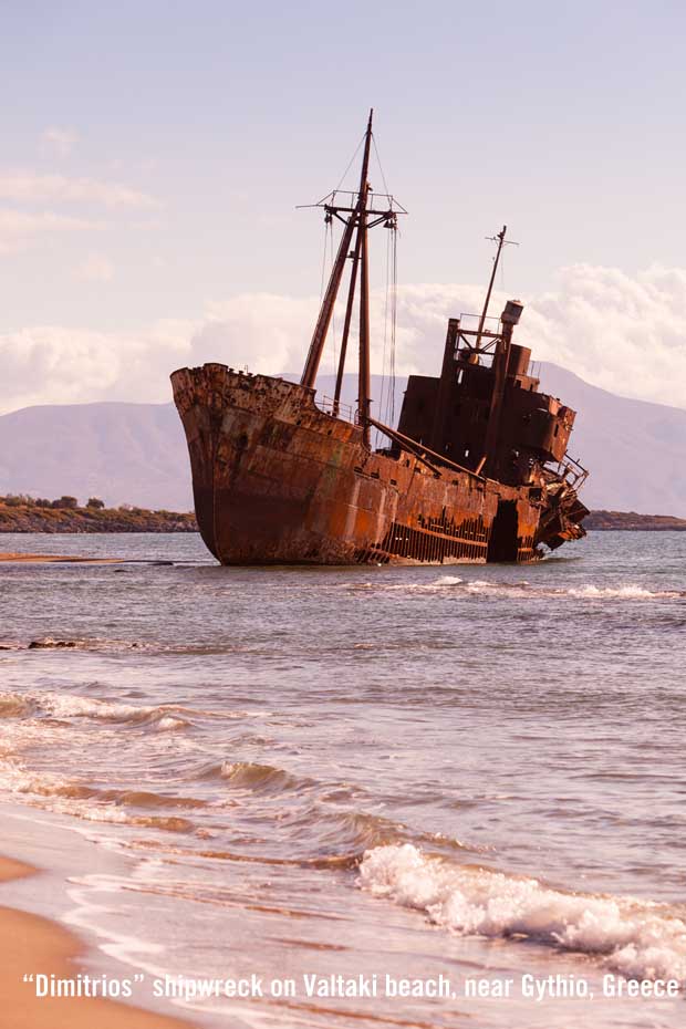 Dimitrios shipwreck on Valtaki beach