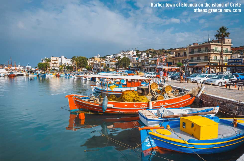 Elounda Crete Harbor boats