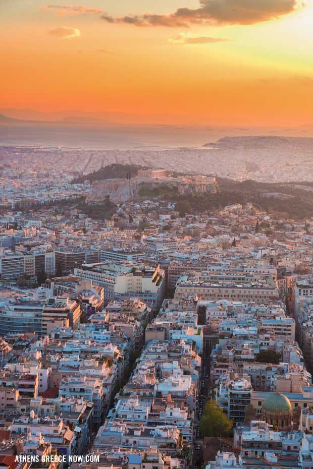 Athens Greece Sunset View
